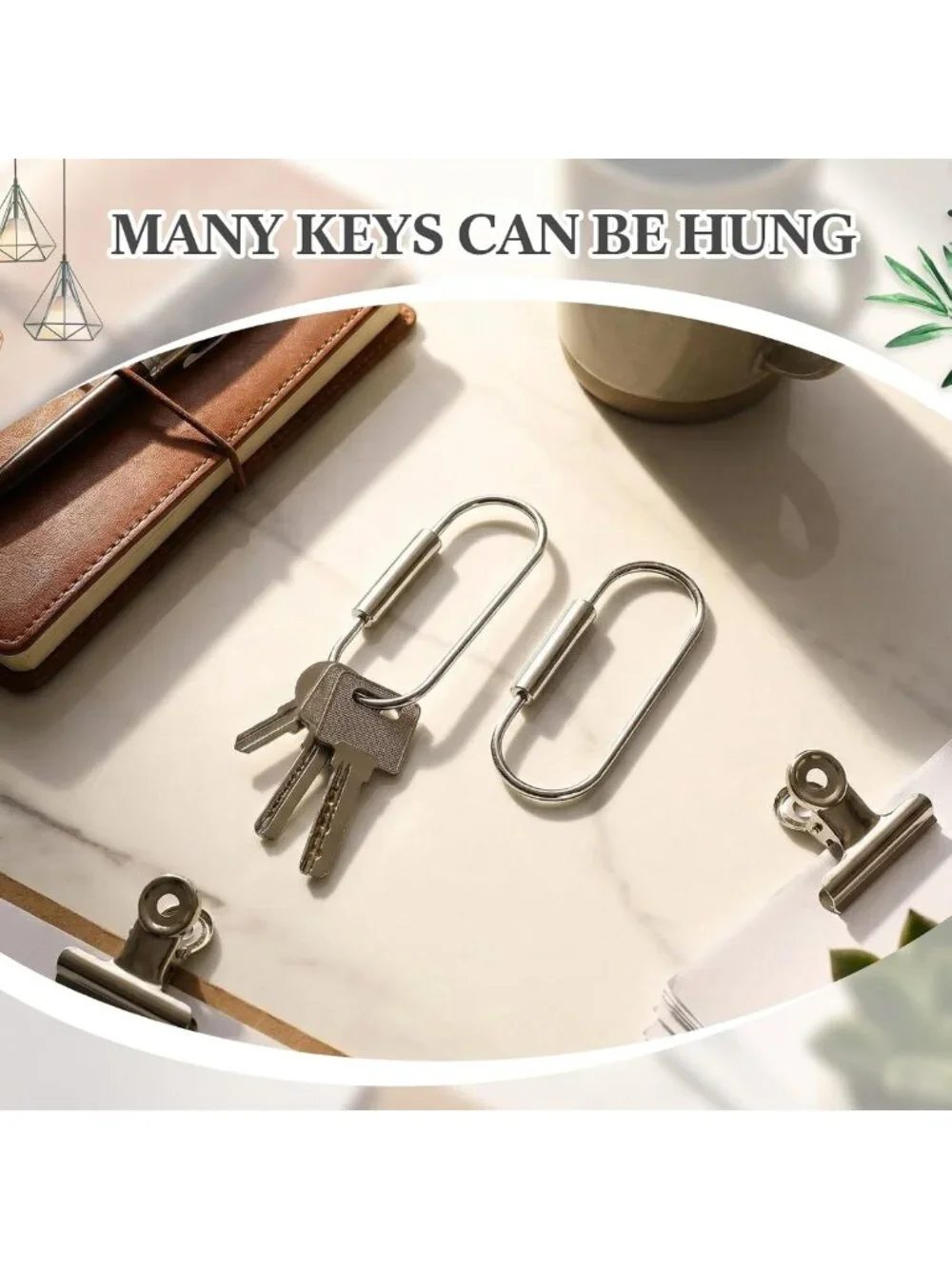 Locking Brass Carabiner Key Ring Clips - Durable, Secure, Perfect for Outdoor